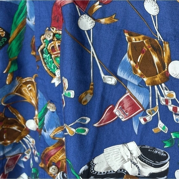 Vintage Golf PLEATS Button Down Long Sleeve Men’s Collared Shirt Size Large - Picture 12 of 12